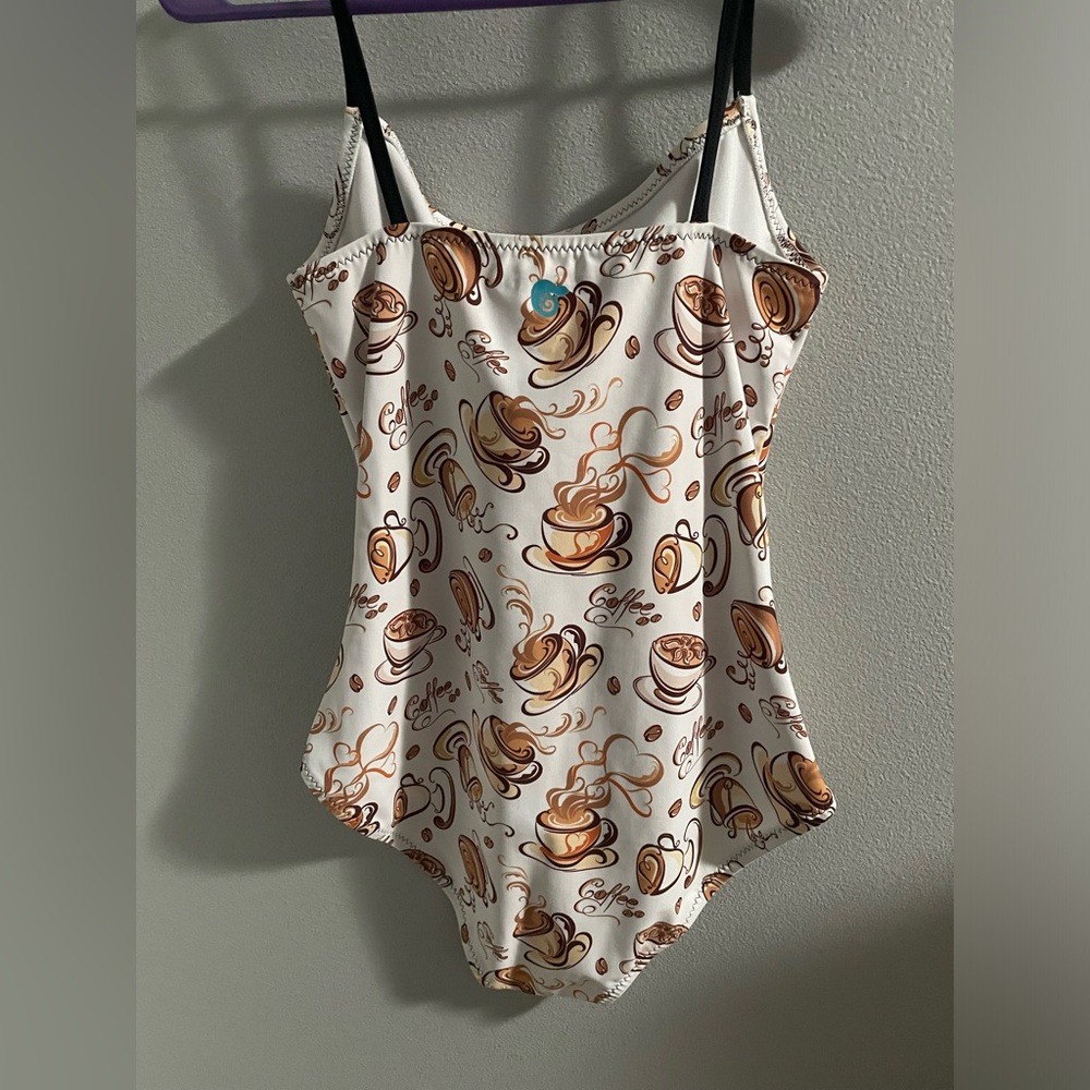 Coffee patterned leotard size L - Picture 2 of 4
